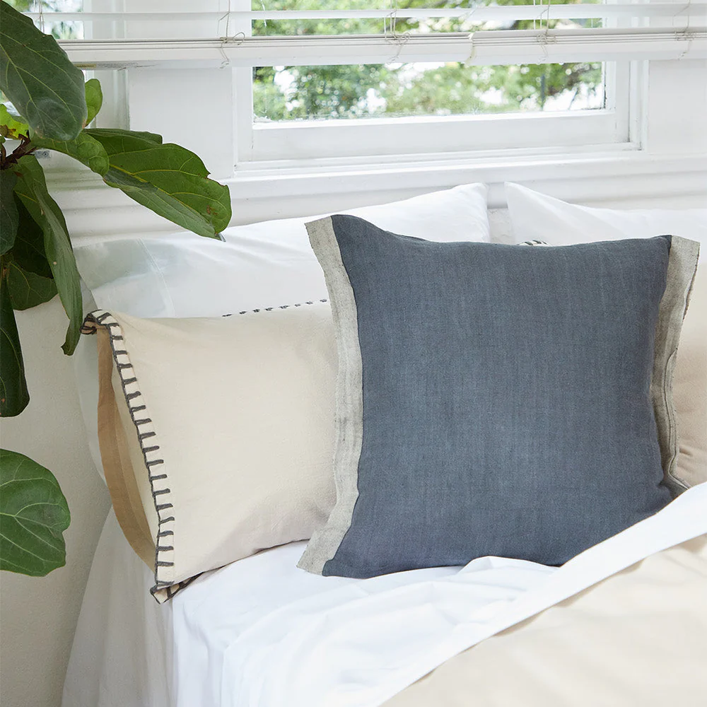 Blanket Stitch Oatmeal Quilt Cover Set - Image 3