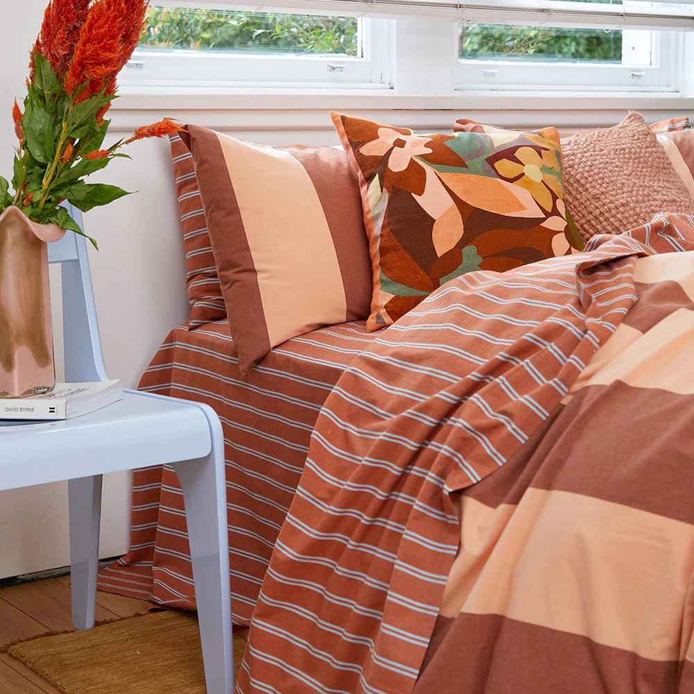 Pinstripe Rust Sheet Set - Image 3