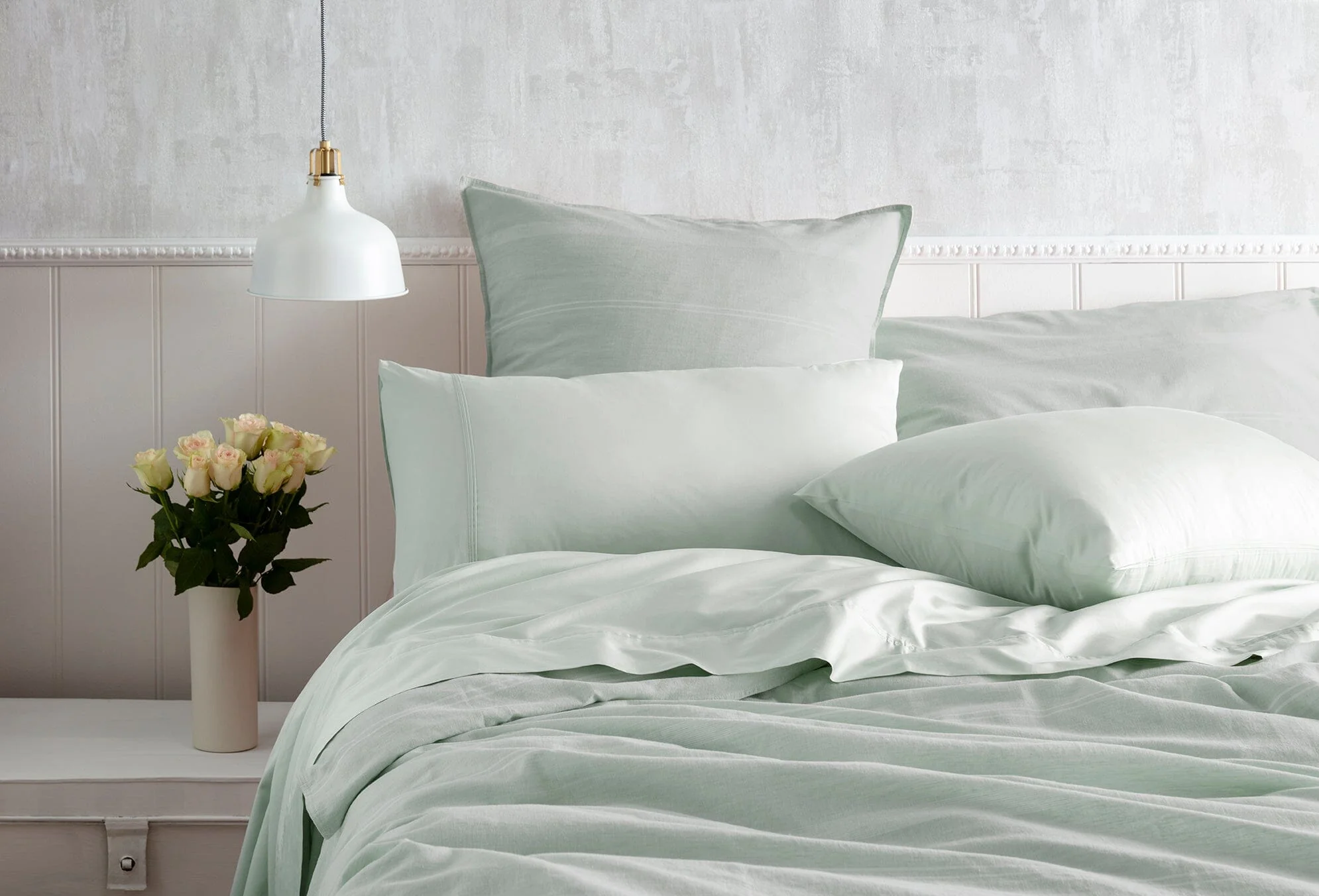 Pure 500 TC Egyptian Cotton Sage Sheet Set - Image 3